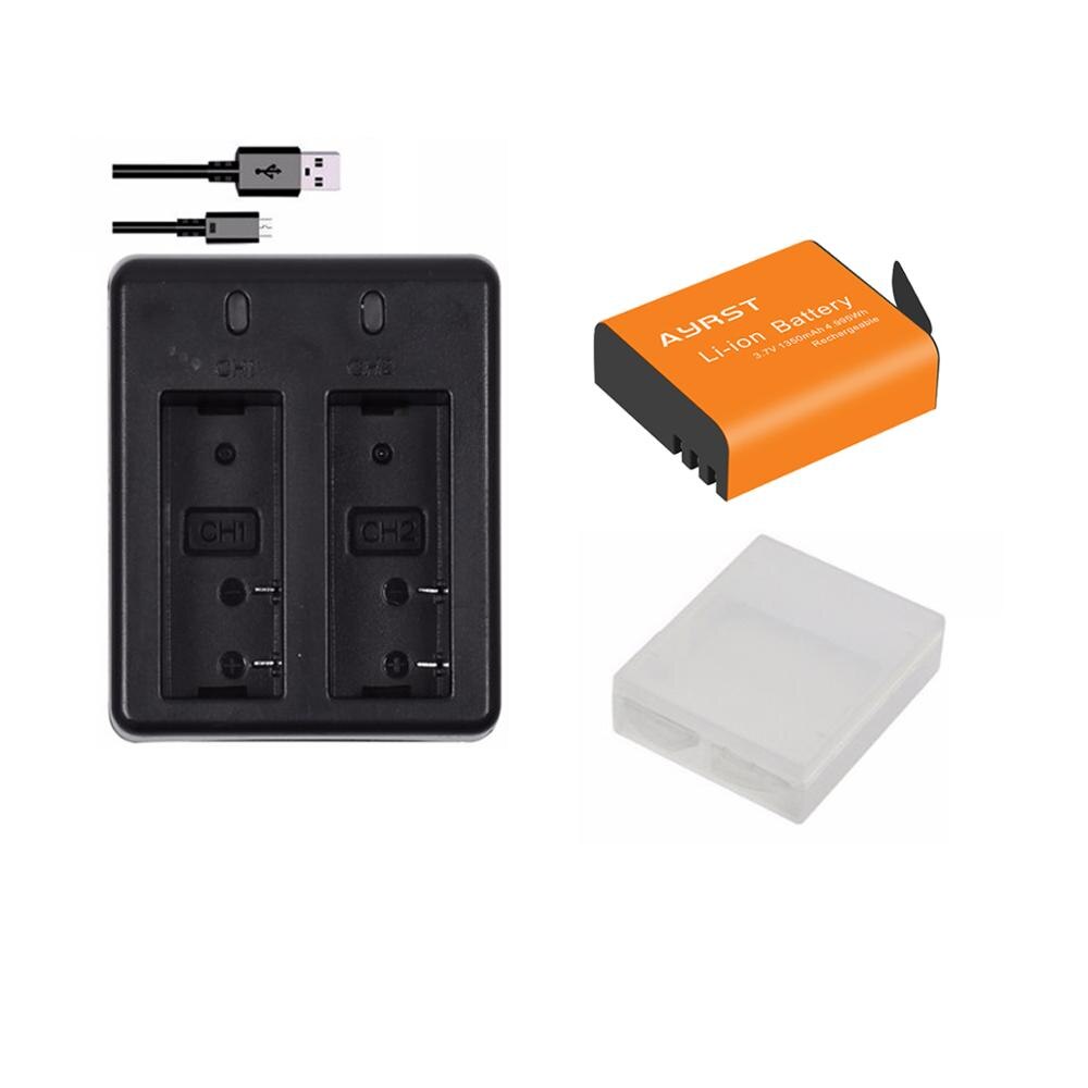 4 pièces 1350mAh PG1050 SJ4000 PG900 batterie + chargeur Double USB Pour SJCAM SJ5000 SJ6000 SJ8000 M10 EKEN 4K H8 H9 GIT-LB101 batteries: 1batteryand1charger