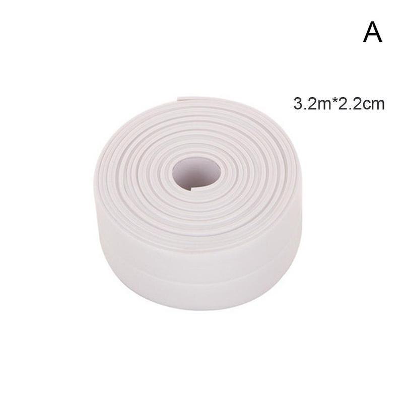 Tetningslist bad dusj vask badekar kjøkken vanntett hvit caulk tape klebemiddel anti-mugg veggklistremerke pvc selv  d8 e 6: En