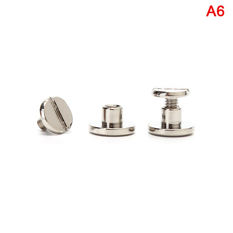 10 pièces 5mm/6.5mm/8mm bagages en cuir métal artisanat solide vis clou Rivet Double tête incurvée ceinture/sangle Rivets livre vis à: 6