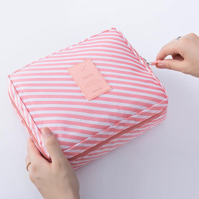 Bolsa con cierre para cosméticos de mujer, bolsa de maquillaje portátil, resistente al agua, organizador multifunción, neceser de viaje para neceser: 19