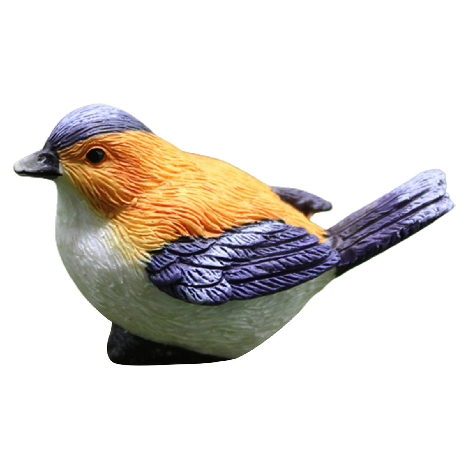 Simulation bird,bird's nest Resin Craft Ornament,cute animal diy sculpture tree decor,gardening bonsai decoration: M / Orange