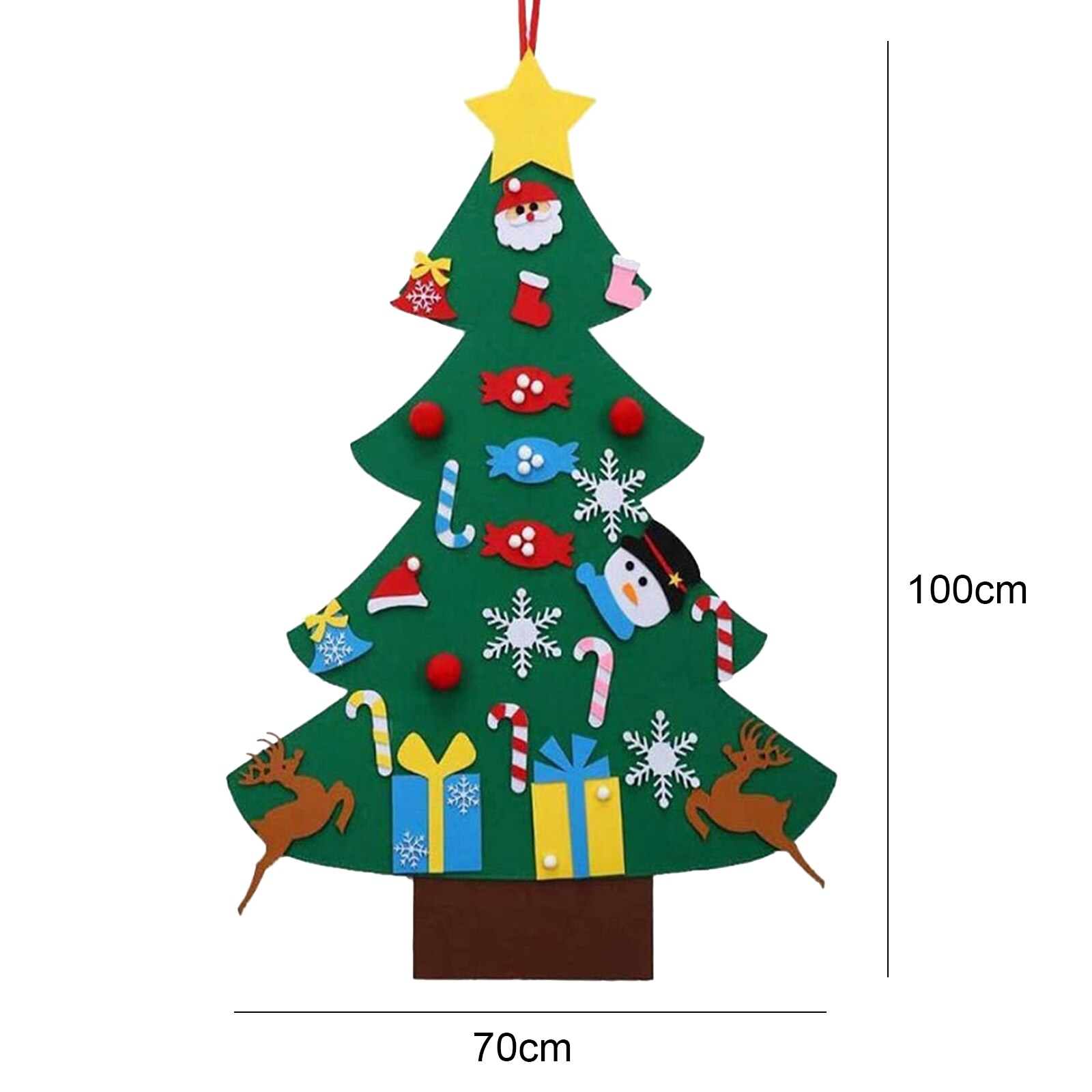 Kids DIY Felt Christmas Tree Christmas Decoration for Home Year Xstmas Decor Removable Felt Hanging Ornaments: 2