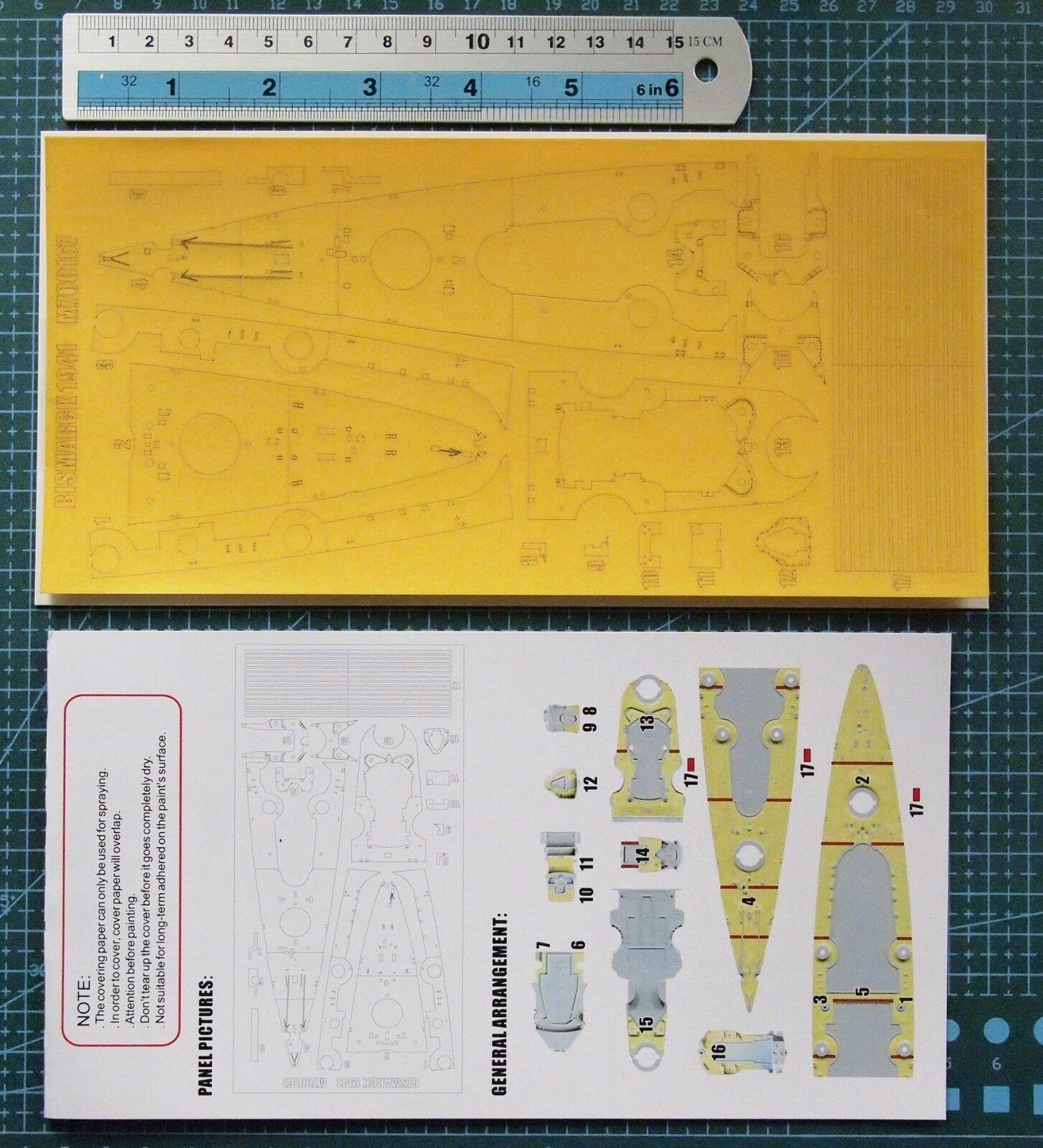 Hunter M700167 1/700 Deutsch Schlacht Bismarck masking blatt für FLYHAWK FH1132