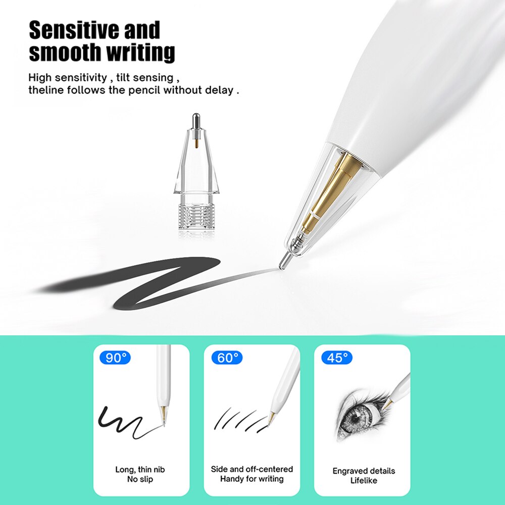 Apple Pencil 1st 2nd Generation For Pencil Tips Double Layer transparent Thin Tip for iPad Stylus Enough For 3 Years of Use
