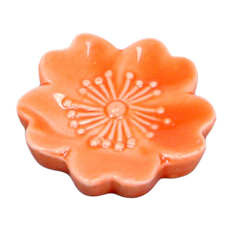 Keramische Sakura Bloesems Eetstokjes Houder Lepel Vork Chopstick Rest Stand Keuken Gereedschap Servies Eettafel Decoratie: orange