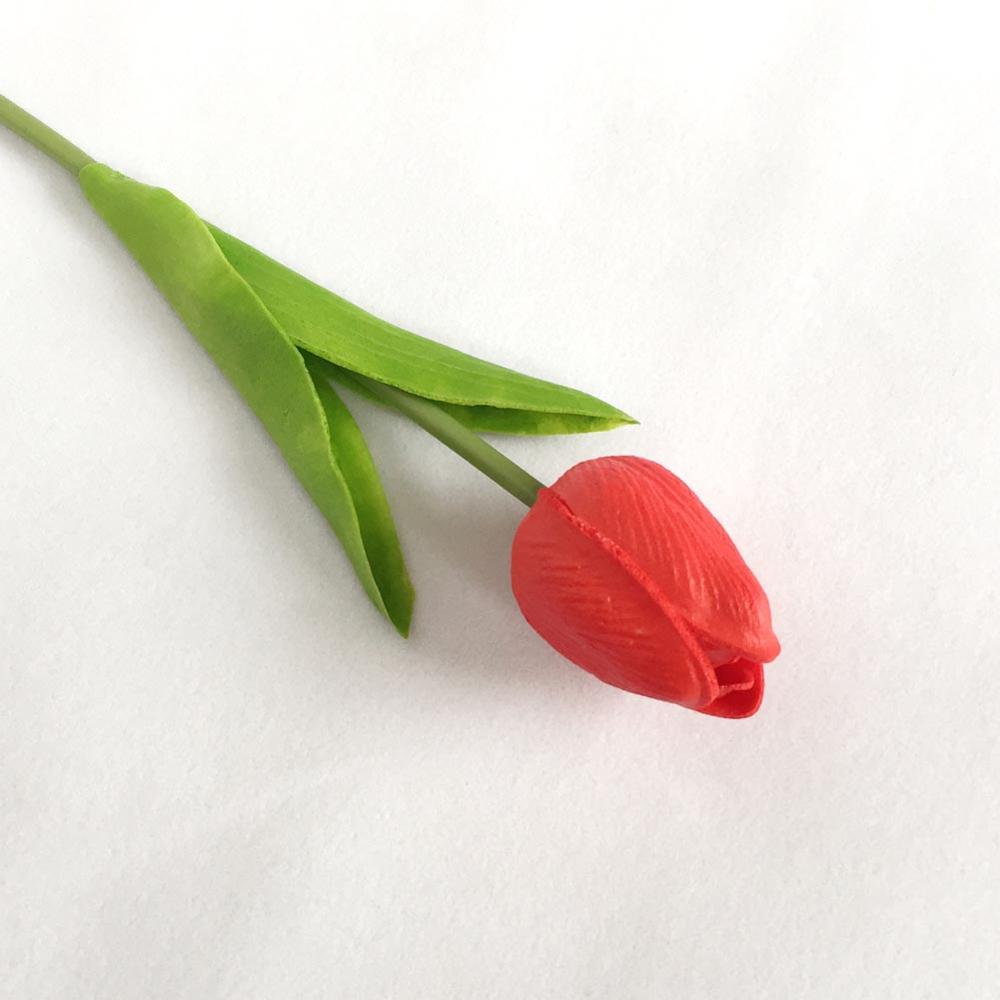 Uds. Flor Artificial de tulipán, flor falsa de tacto Real, ramo para la boda, decoración para el hogar y el jardín: 5pcs red