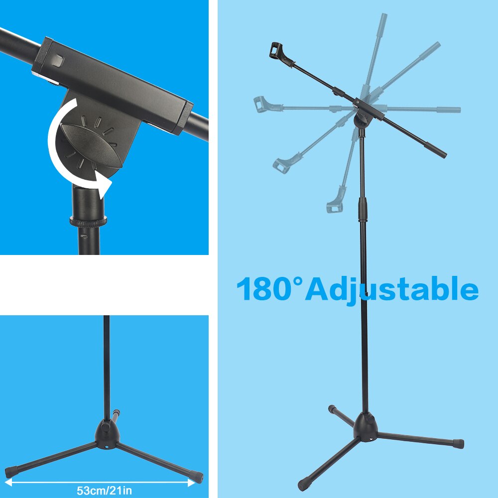 MS-202 Swing Arm Floor Metal Microphone Stand for Personal and Concerts