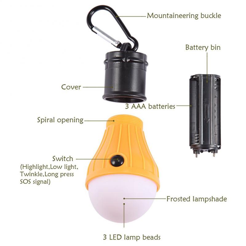 Draagbare Emergency Camping Tent Licht Waterdicht Outdoor Opknoping Sos Lanters Lamp Vissen Lantaarn Wandelen Spaarlamp