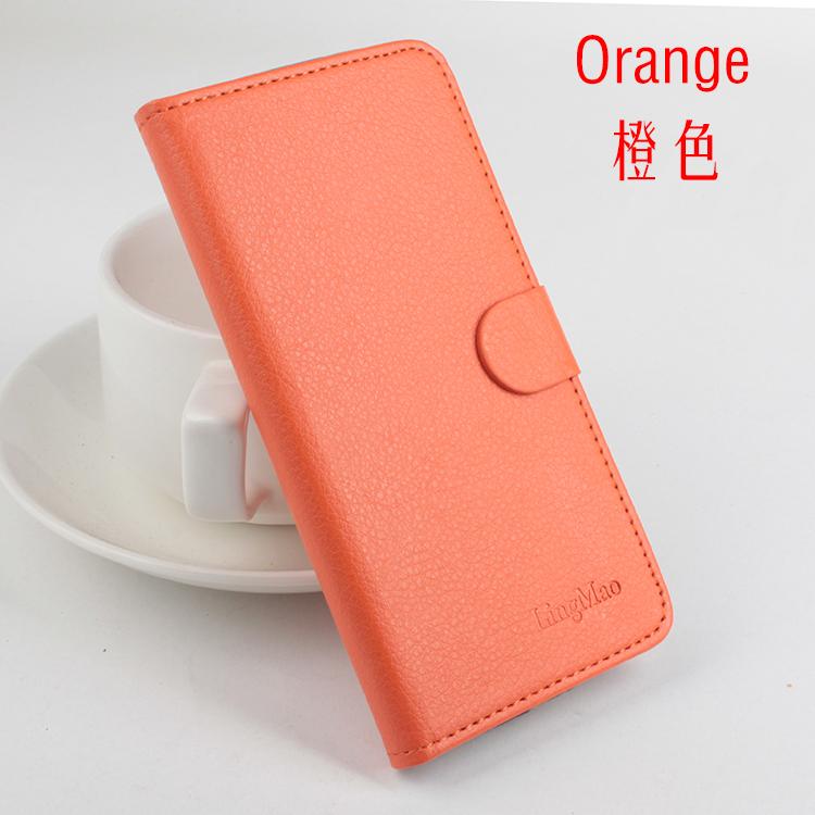 Originele Originele Lederen Portemonnee Flip Case voor Alcatel One Touch Idol X 6040 flip gewijd telefoon holster.: orange