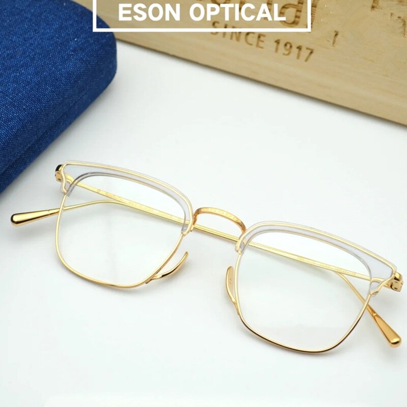 Japanese Handmade Glasses Frame Pure Titanium Eyewear Ultra-Light Square Men Women Myopia Prescription Eyeglasses KMN1112 Gafas