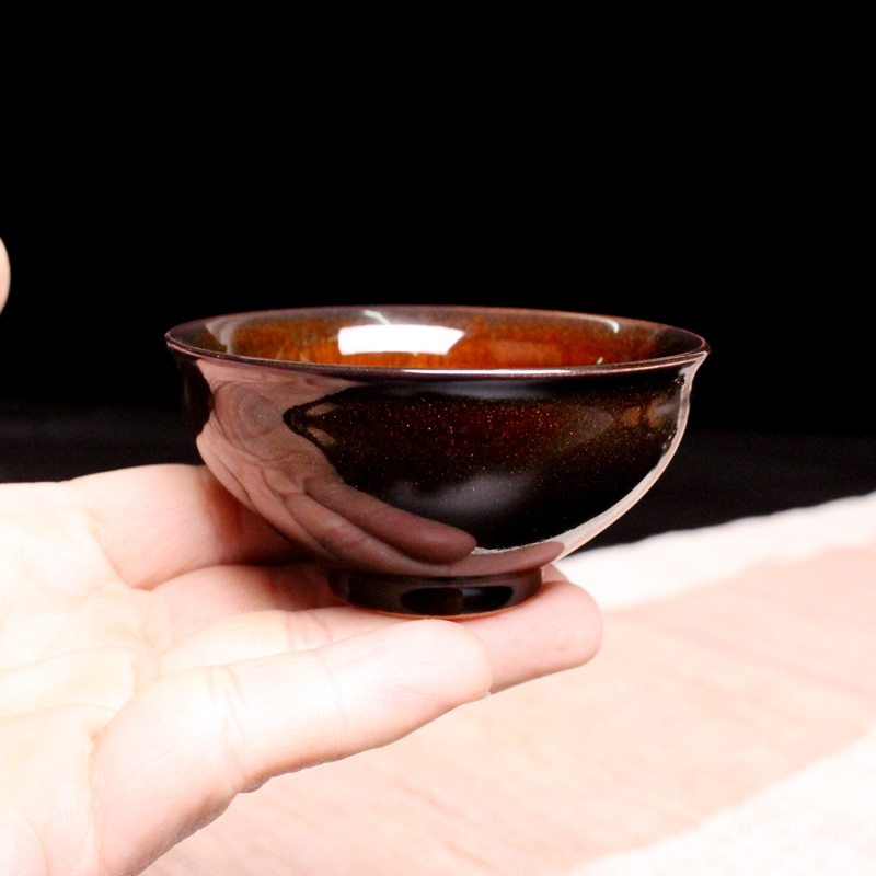 Taza de Té de Cerámica Hecha a Mano - Acabado Crackle Glaze - Vajilla Ecológica de Barro