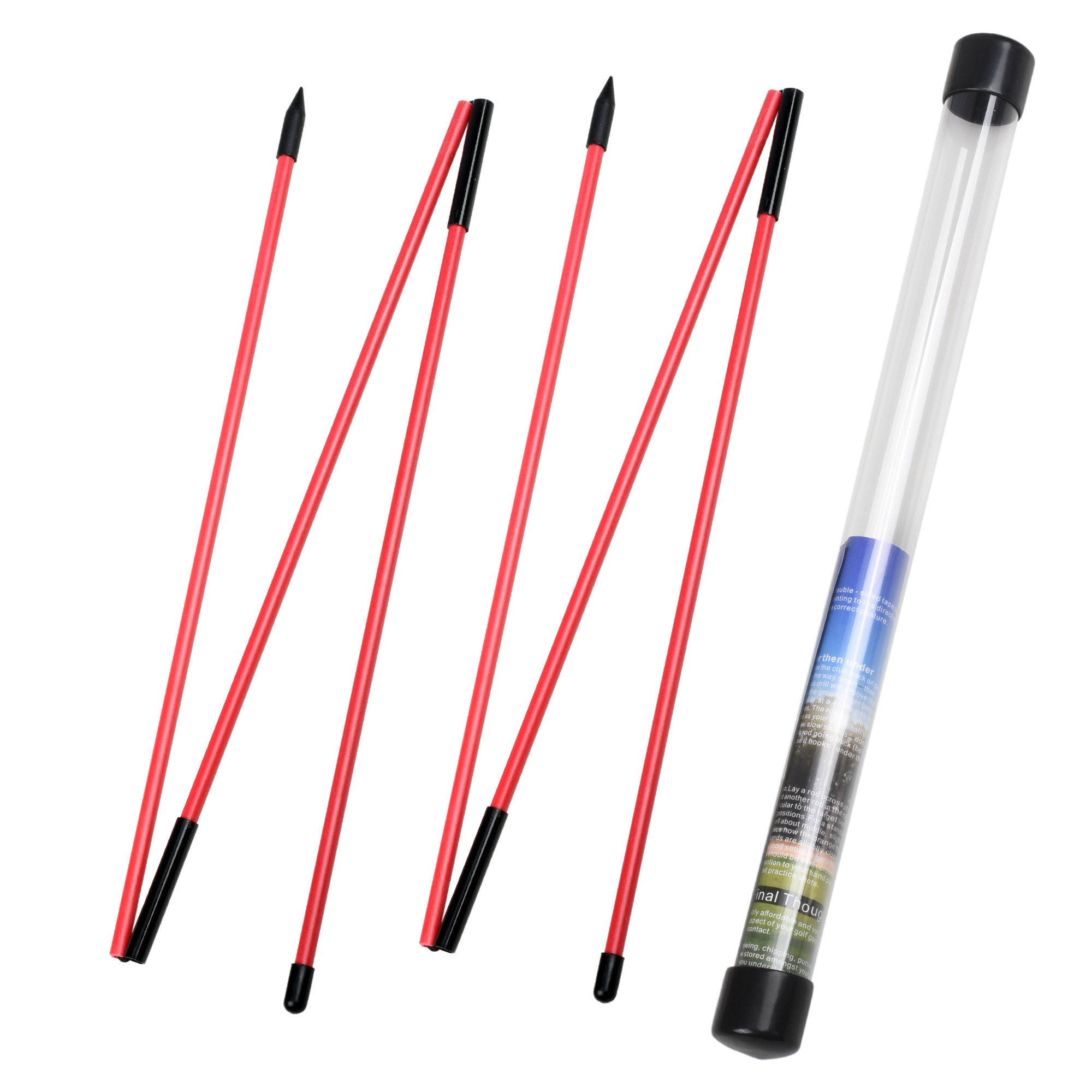 Golf Alignment Sticks 2 Sets 48inch Alignment Practice Rods Collapsible 6 Colors Golf Alignment Sticks Golf Swing Training Tools: Red