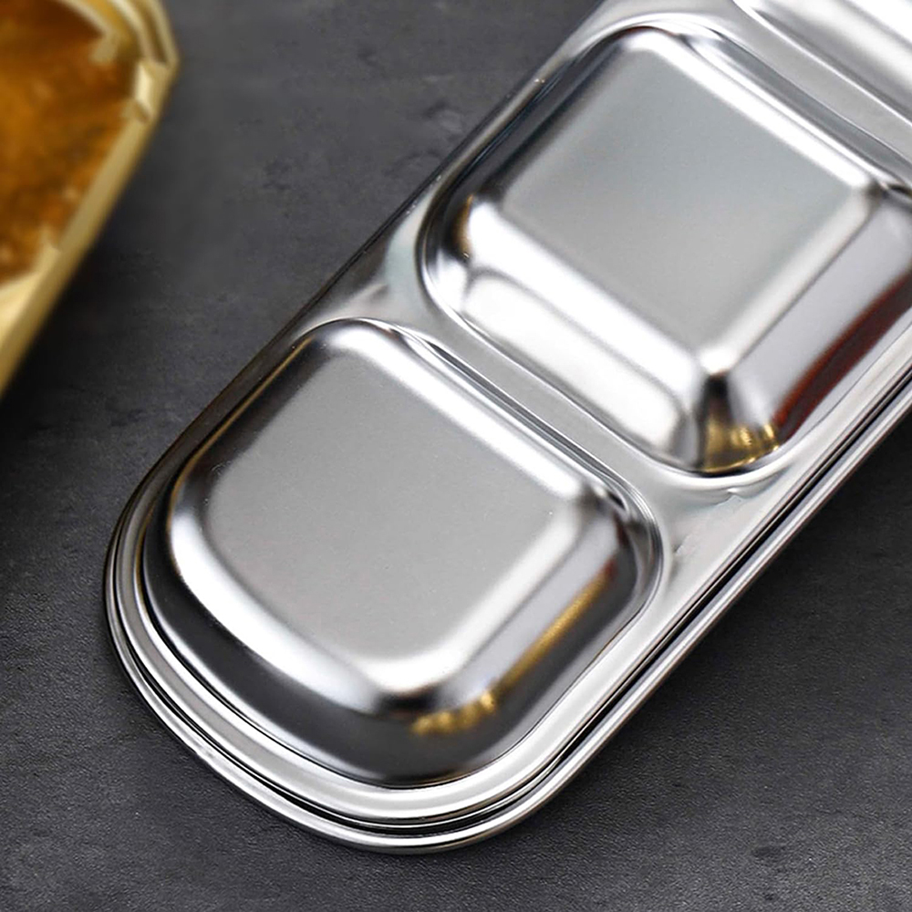 Roestvrijstalen kruidenbordjes voor op de camping, schaal voor saus, kruidenbordjes, peperschaaltjes, braadsauzen, schaaltjes, barbecueservies