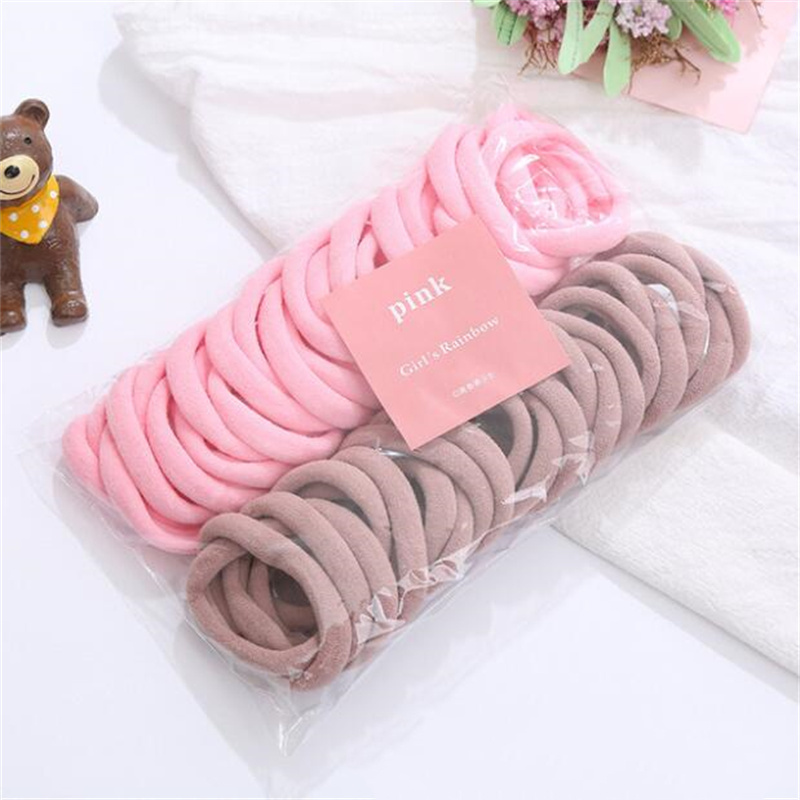 50 Uds. Banda elástica negra para el cabello, lazos, colets, coleteros, resortes, accesorio de goma para niñas y mujeres, conjunto de soporte para coletas sin daños