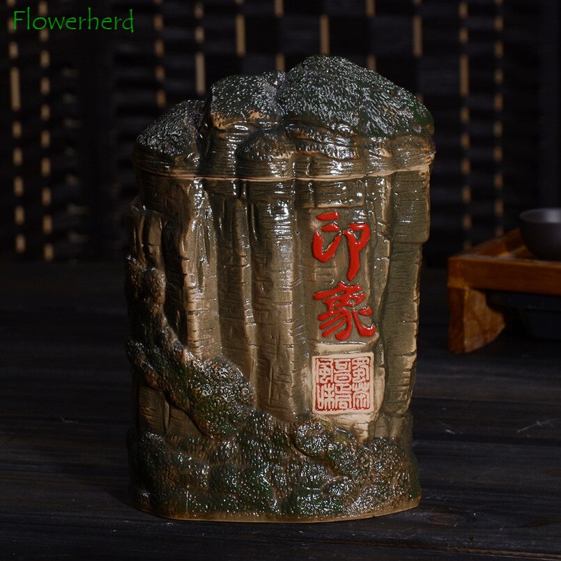 Gourd Ceramic Porcelain Tea Caddy Teaware Kiln Turned Pot Household Sealed Storage Pot Tea Storage Tea Container Tea Cans