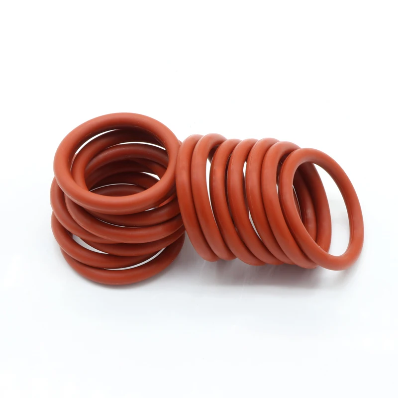 Joint torique en Silicone rouge, épaisseur CS 3.5mm OD 10 ~ 46mm, alimentaire, rondelle étanche, isolation en caoutchouc, joint rond en forme de O, 10 pièces