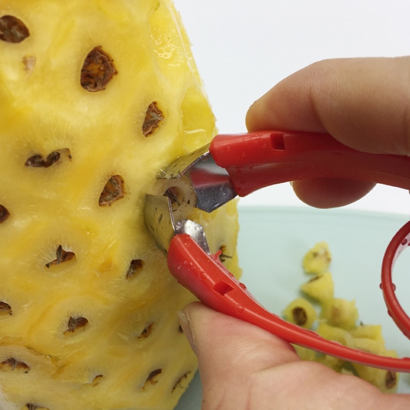 Rvs Ananas Dunschiller v-vormige Ananas Clip Go Eye Clip Fruit Groente Mes Gadget Keuken Accessoires