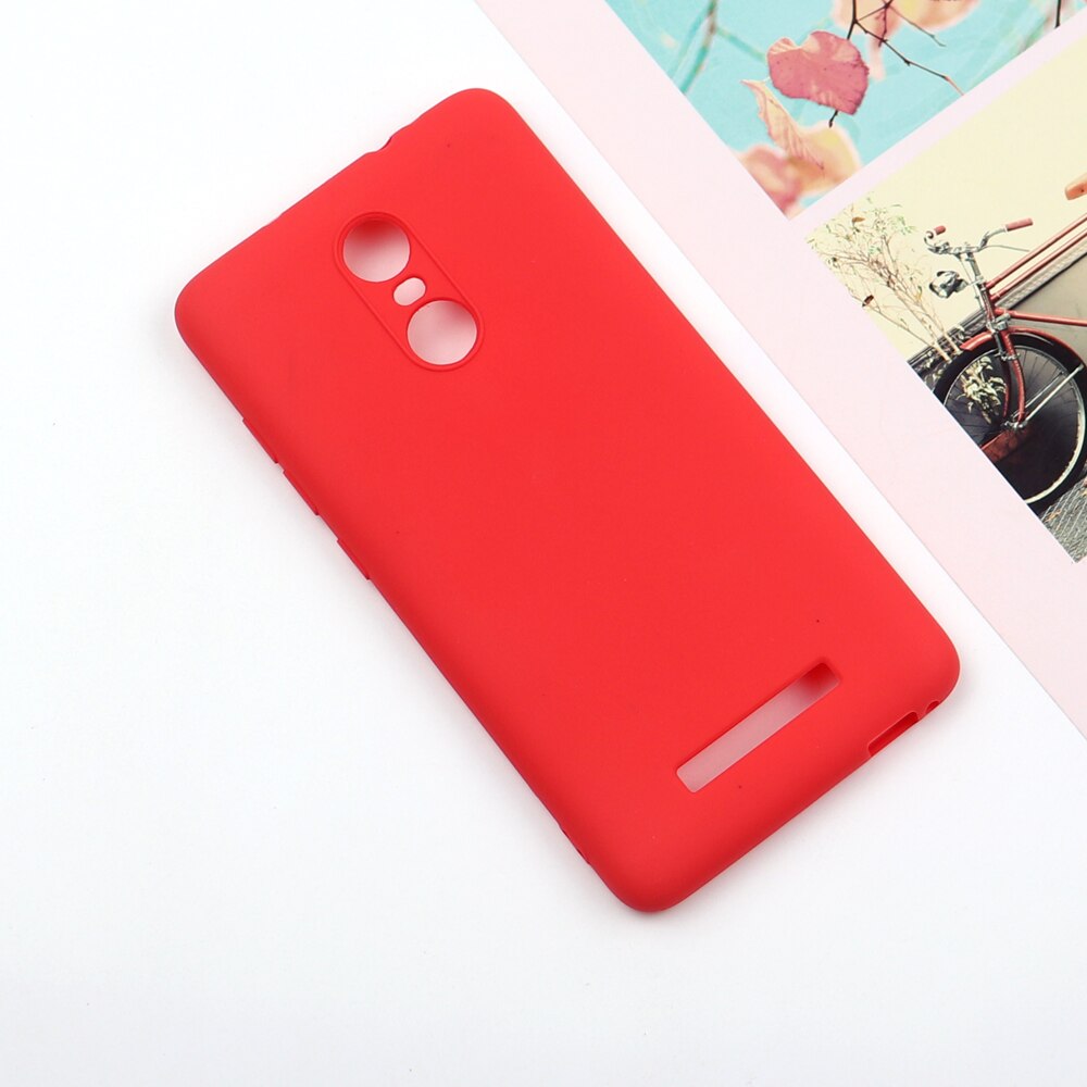 Dla Xiaomi Redmi Note 3 / Note 3 Pro silikonowy TPU miękki telefon matowy pokrowiec na tył Coque Funda: For Redmi Note 3 / Czerwony