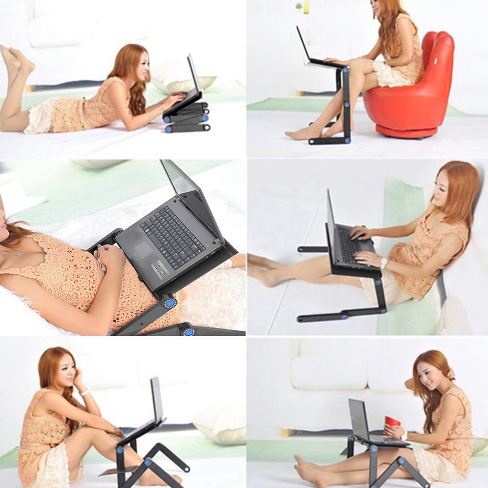 Kannettava säädettävä kannettavan tietokoneen pöytäteline alumiiniseoksesta taittopöytä kannettavan tietokoneen pöytäteline pöytä tuuletettu ergonominen tv-sänky sylissä pidettävä teline