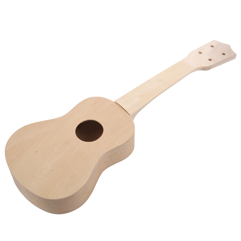 Ukelele Soprano de madera blanca, guitarra hawaiana, Uke, Kit de instrumentos musicales, bricolaje, oferta de AD-21inch: Default Title