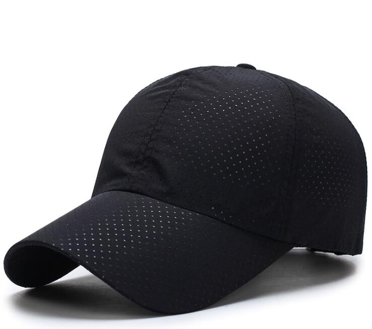 Mannen Vrouwen Snel Droog Elastische Zomer Ademend Zonneklep Mesh Neutrale Paard Staart Tennis Cap: Black