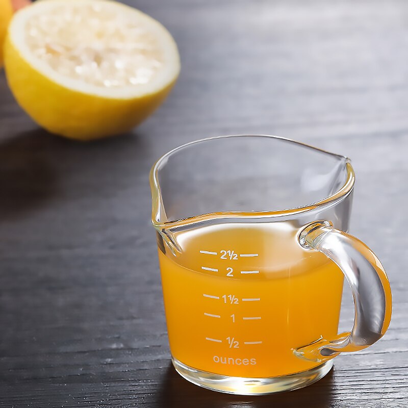 Transparante Mokken Melk Kannen Maatbekers Glazen Maatbeker Kleine Melk Cup Keuken Jigger Voor Espresso Koffie Dubbele-Mouthed