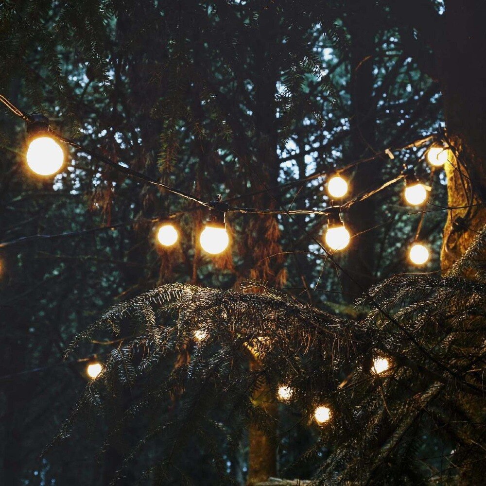 Guirlande lumineuse vintage, 15m, 20 ampoules, guirlandes féeriques de noël avec 75LED pour patio extérieur