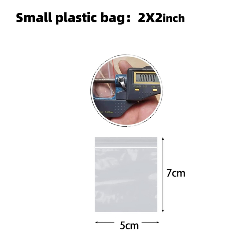Small Plastic Bags, 1000 Count 5X7cm Transparent And Durable Small Zipper Closure Bag, Mini Zipper Closure Bags