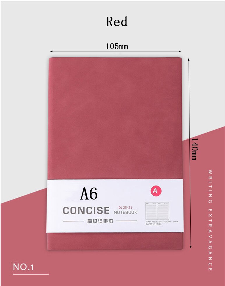 A6 Notebooks And Journals Notepads Diary Agenda Weekly Planner Writing Paper For Students School Office Supplies Notebooks S55: red