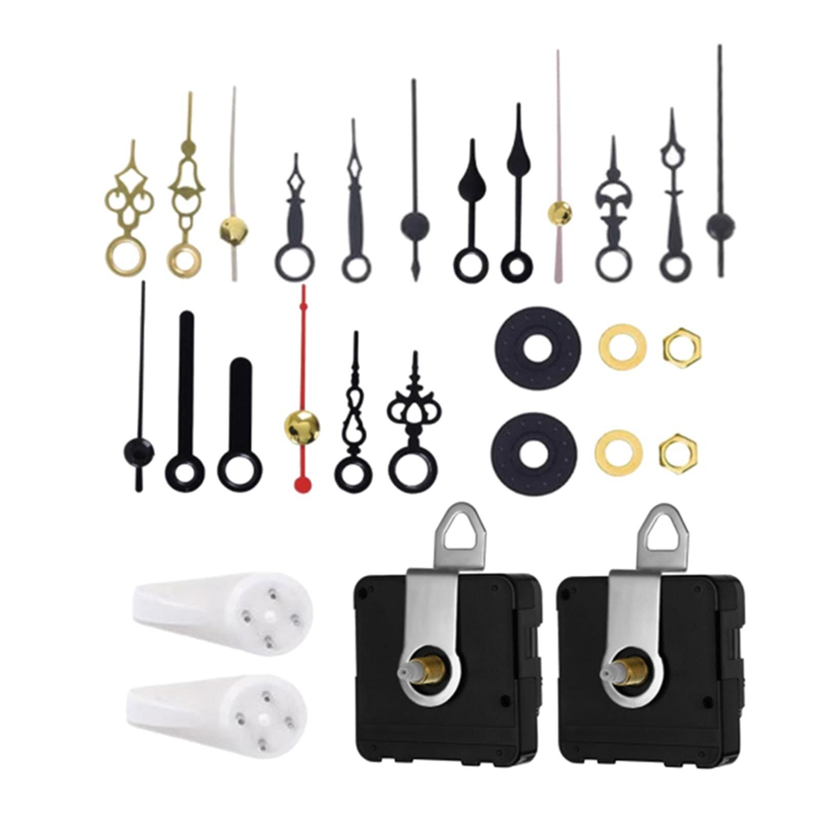 Quartz Wall Clock Movement Mechanism Silent Sweep Quartz Clock Motor Kit Repair Parts with 6 Set of Hands for School Classroom