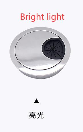 Zinc Alloy Cable Hole Cover Desk Cord Grommet Cable Pass Through Organizer 50/53/60mm Roun Line Holder Office desk accessories: Bright light / 60mm