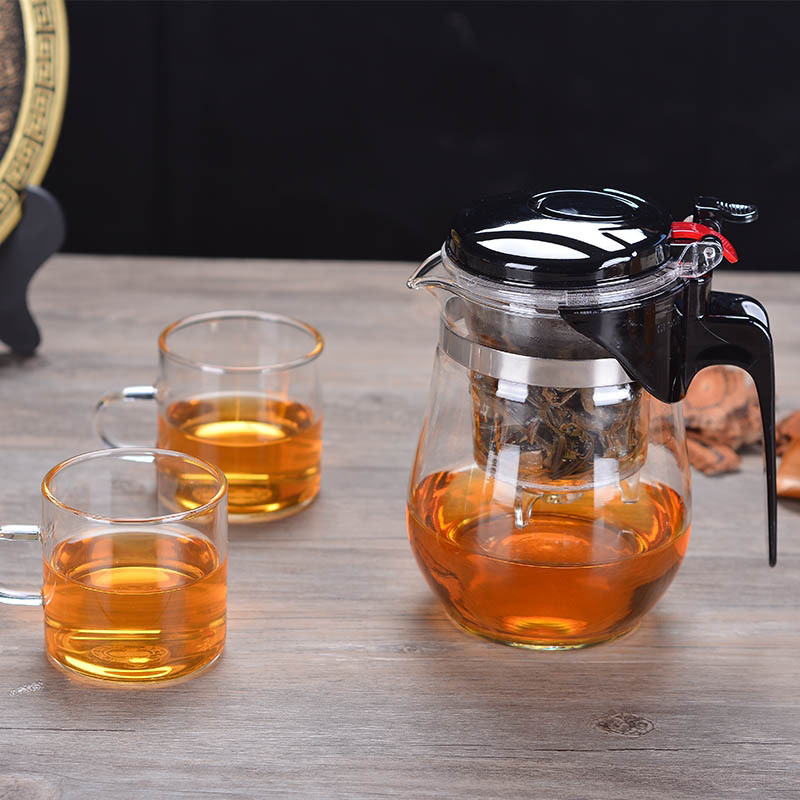 Hittebestendig Glas Theepot Met Infuser Chinese Puer Waterkoker Koffie Glas Maker Handig Office Tea Pot 500 Ml/750ml