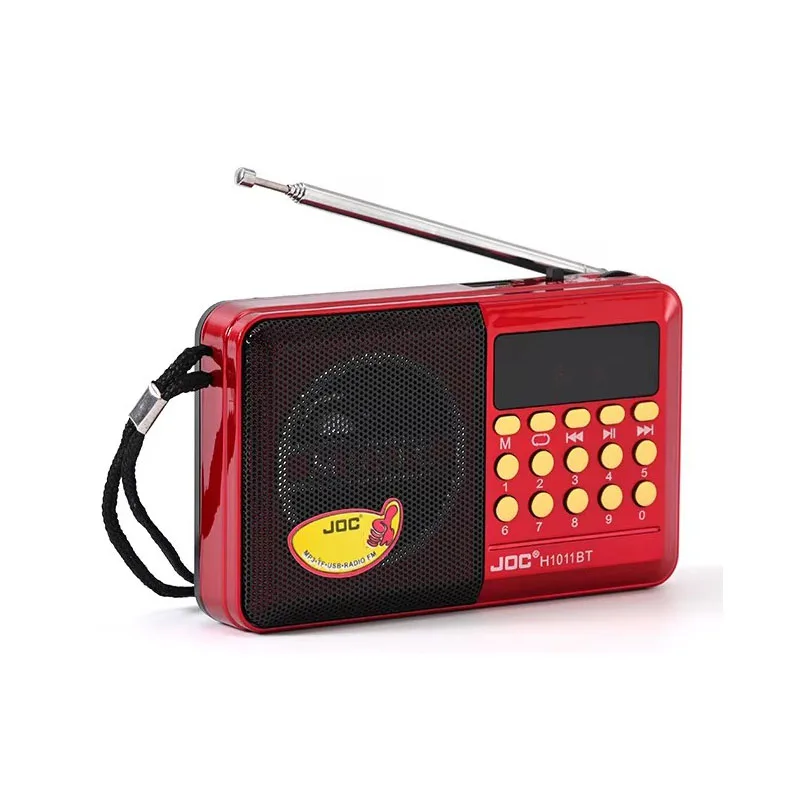 Radio portabil difuzor bluetooth wireless mini radio fm portabil afișaj led reîncărcabil portabil suport radio tf usb: Roşu