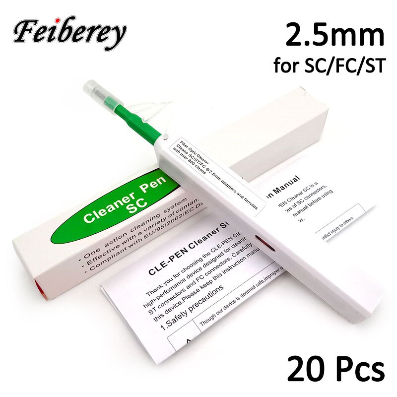 FTTH Optical Fiber Pen Tool 2.5mm LC MU 1.25mm SC FC ST Connector Optic Smart Cleaner