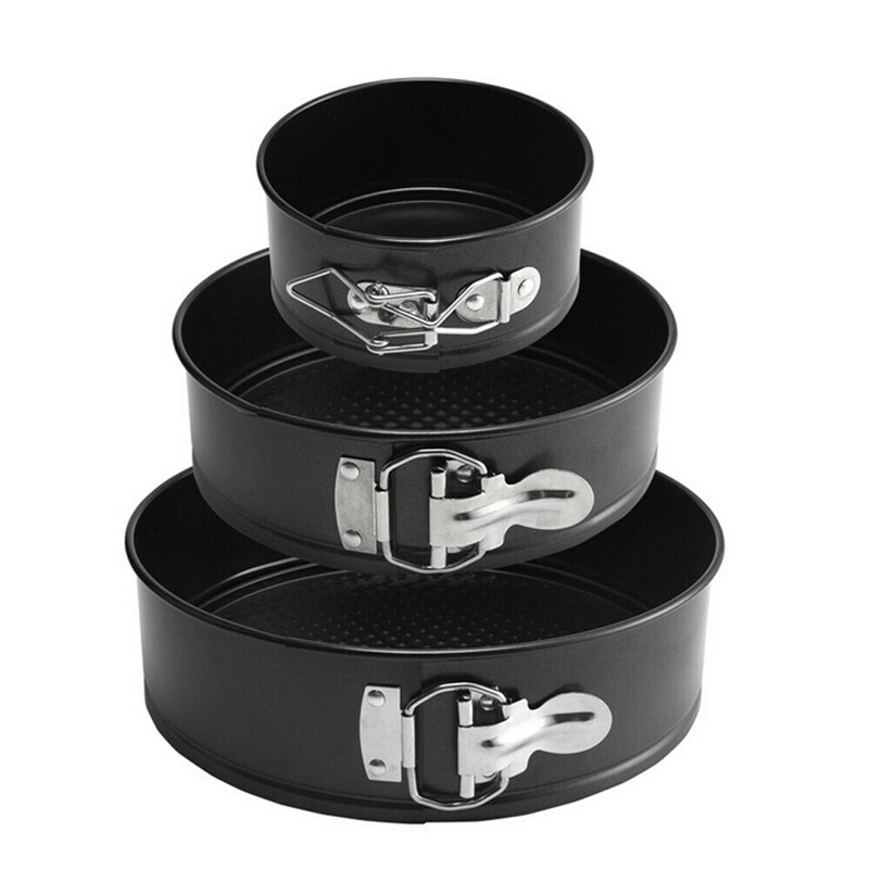 Sæt  of 3 slip-let springform rund kagebagning bageform bakke pande bagegrej kage bageplade