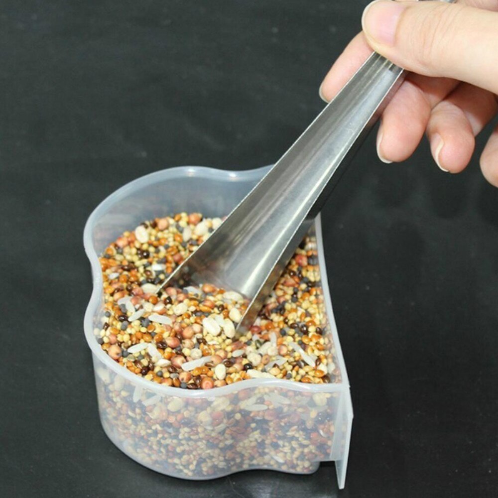 Bird Parrot Pigeon Containers Feeding Spoon Stainless Steel Water Milk Powder Feeder Spoon Bird Supplies Cage Feed Accessory