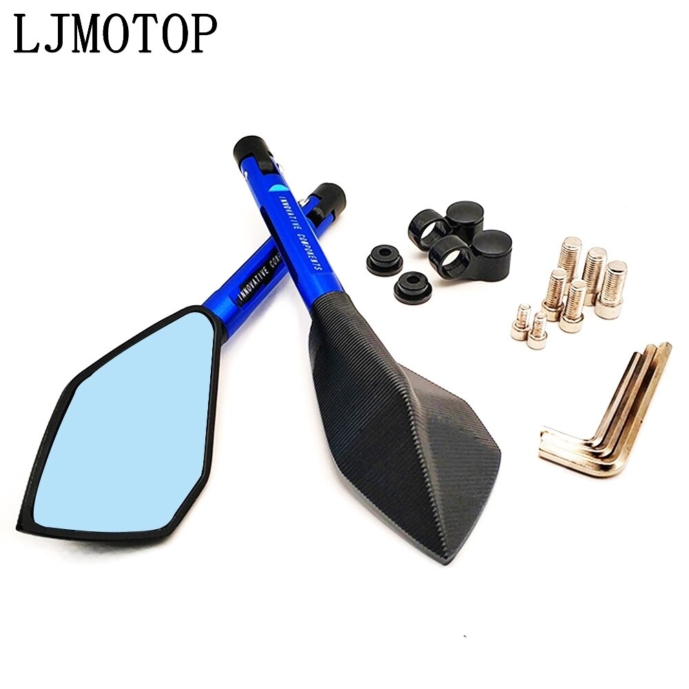 Motorcycle Mirrors Moto Side Rearview Mirrors CNC Aluminum For BMW K1200S K1300S/R/GT K1600GT/GTL R1200GS ADVENTURE R1250GS: Blue