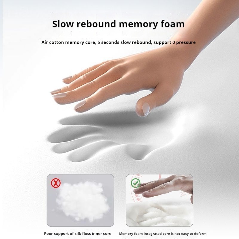 Ergonomisk memory foam pude til alle sovepositioner, multizone støtte, nul tryk, dyb søvn, lindring af nakkesmerter