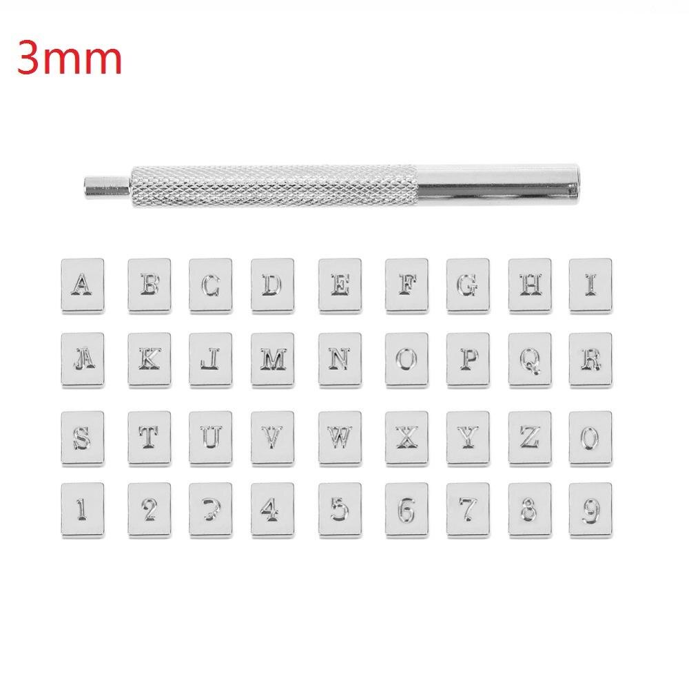 36 Pcs Staal Alfabet Nummer Stempel Punch Set Voor Leather Wood Craft Gereedschap Kit Metalen Lederen Punch Gereedschap Staming Leathercraft: 02