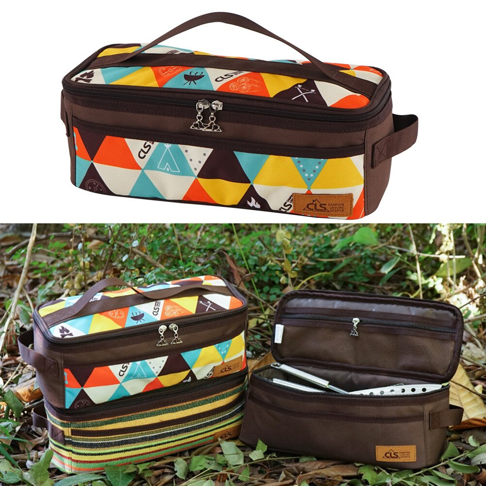 Cooking Storage Bag Portable Picnic Basket Camping Cookware Kitchen Bbq Camp Cooking Tool In Stock Backpacking Utensil Organizer