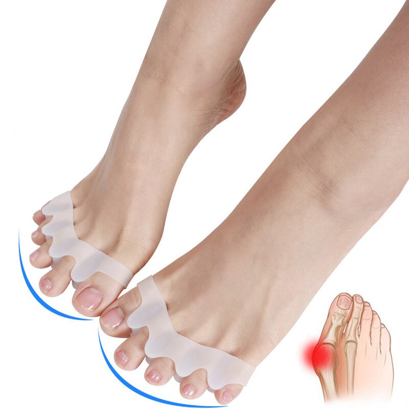 2 stk= 1 par tåseparator hallux valgus knystkorrektor orthotics fødder knogle tommelfinger justering korrektion pedicure glattejern