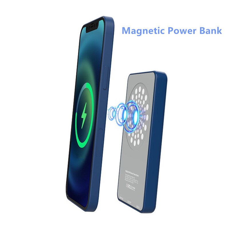 Backup Batterij Power Bank Draadloze Oplader Voor Iphone 12 Magnetische Charger 5000Mah Draagbare Mini Power Bank Batterij Case