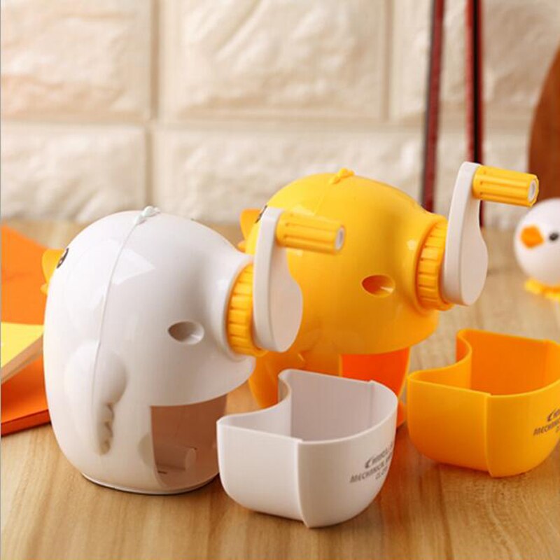 Taille-crayon jaune et blanc, 1 pièce, ensemble taille-crayon Kawaii pour filles et garçons