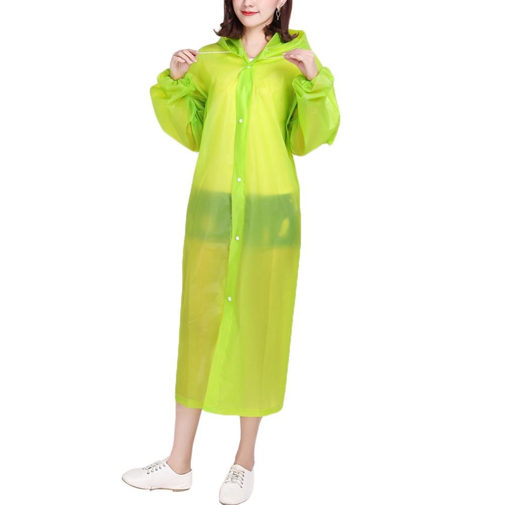 Reusable Unisex Raincoat Waterproof Rain Coat Women Men Hooded Poncho Rainwear Adults Rain Jacket chubasquero mujer плащ женский: Apple Green