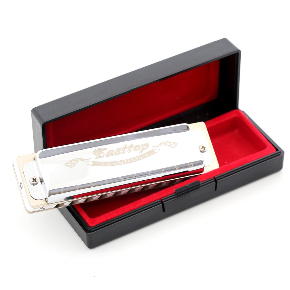 Easttop Blues mondharmonica, sleutel van C, 10 gaten, 008K, diatonische