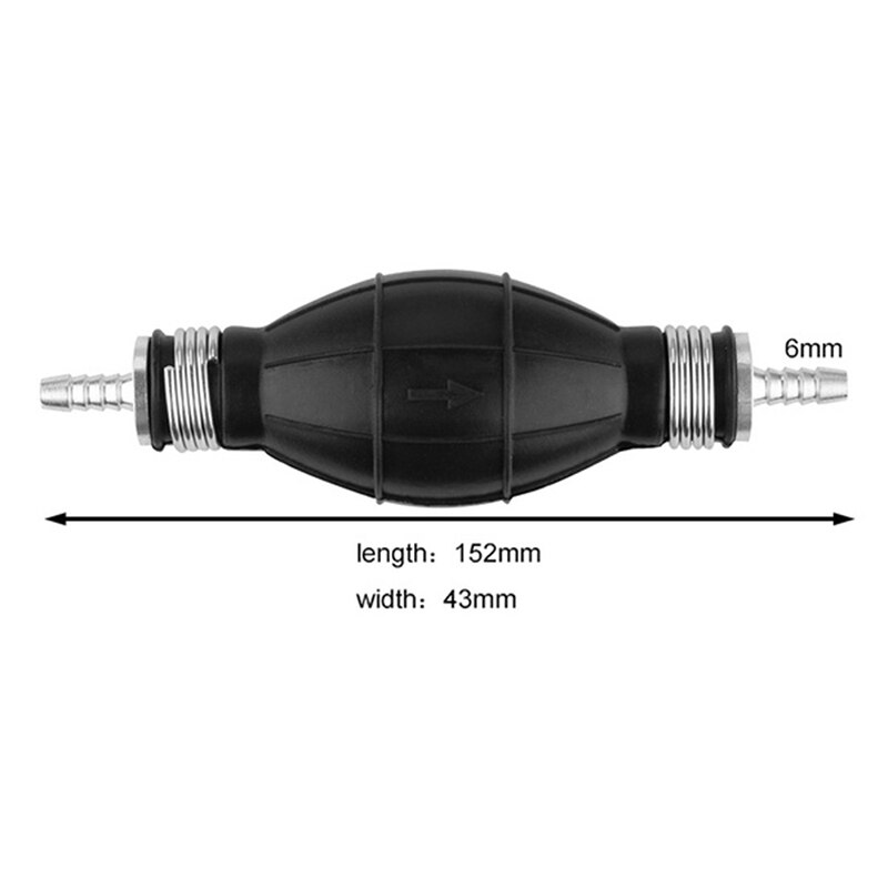 6mm LineBoat Marine Outboard, Primer Fuel Pump Rubber & Aluminum Fuel Pump Hand Primer Bulb Gas Petrol Fuel Hand Pump For Car