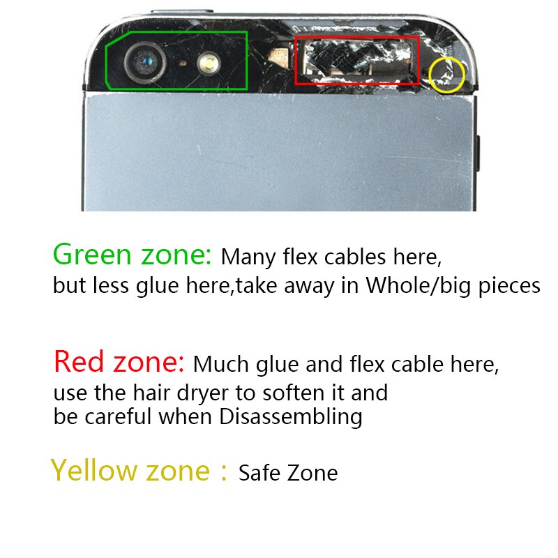 1 Juego de cristal trasero para iPhone 5 5S SE, carcasa trasera, piezas de repuesto para parte superior de cristal con lente de Flash de cámara, círculo + pegatina 3M