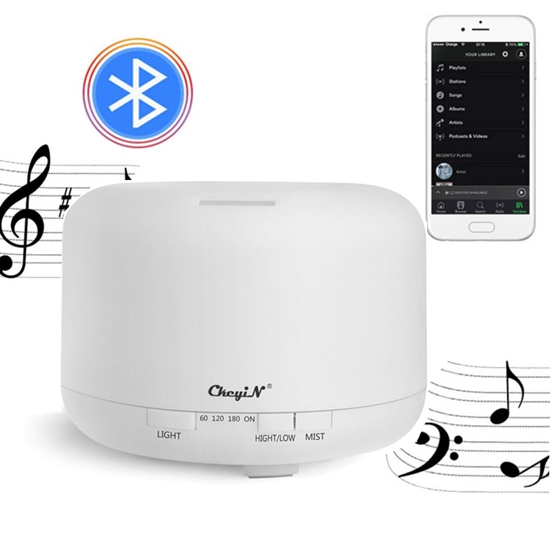 700ml aromatherapie diffusers, ultrasone koele mist luchtbevochtiger, bluetooth speaker, etherische olie diffuser, muziekspeler, 7 lampen , 49
