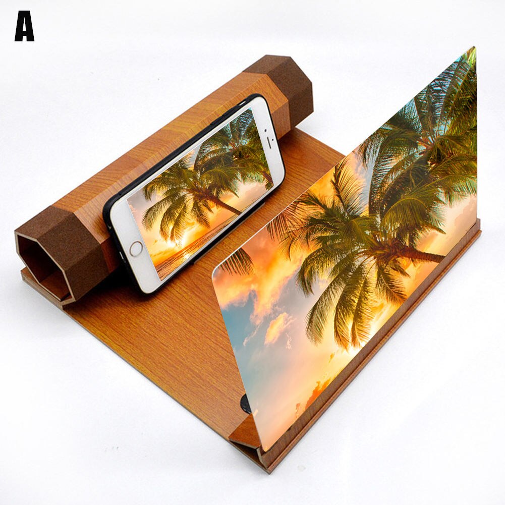 12Inch HD Screen Magnifier Wood Grain Foldable Phone Screen for Watching Movie Videos JLRL88: a