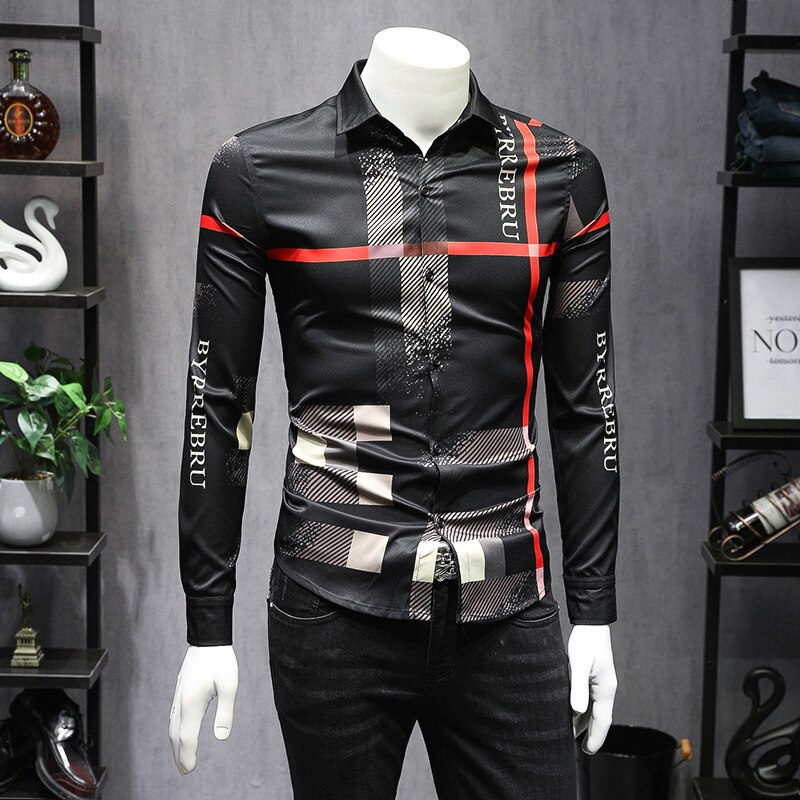 Chemise Homme élégante En Soie Satinée - Coupe Slim, Manches Longues - Neuf Avec étiquettes